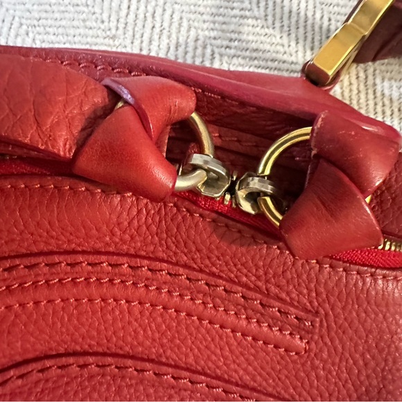 Chloé Red Leather Crossbody Saddle Bag with Tassel - Picture 4 of 15